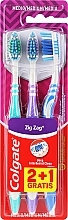 Set Zickzack, mittel Härtegrad, grün + lila + blau - Colgate Medium Toothbrush — Bild N1