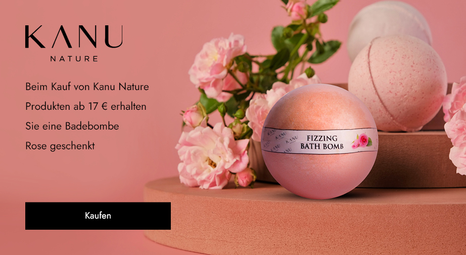 Beim Kauf von Kanu Nature Produkten ab 17 € erhalten Sie eine Badebombe Rose geschenkt