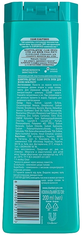 Shampoo gegen Schuppen für Frauen Phytotechnology - Clear Vita Abe — Bild N2