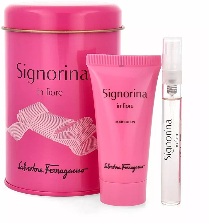 Salvatore Ferragamo Signorina In Fiore - Duftset (Eau de Toilette 5ml + Körperlotion 30ml) — Bild N1