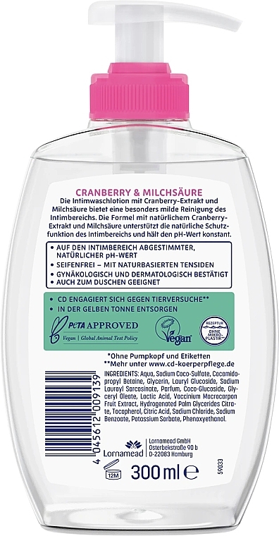 Intimhygienebalsam mit Cranberry-Extrakt und Milchsäure - CD — Bild N2
