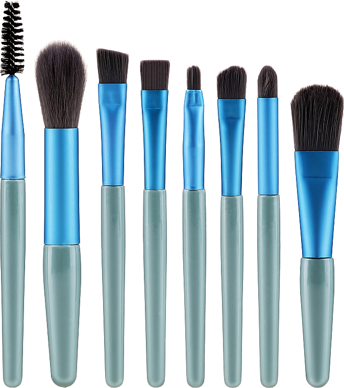 Make-up Pinselset in Etui blau-seegrün 8 St. - Lewer — Bild N1