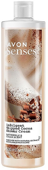 Cremiges Duschgel Schokolade und Kakao - Avon Senses Indulgent Whipped Cocoa Shower Cream — Bild N1