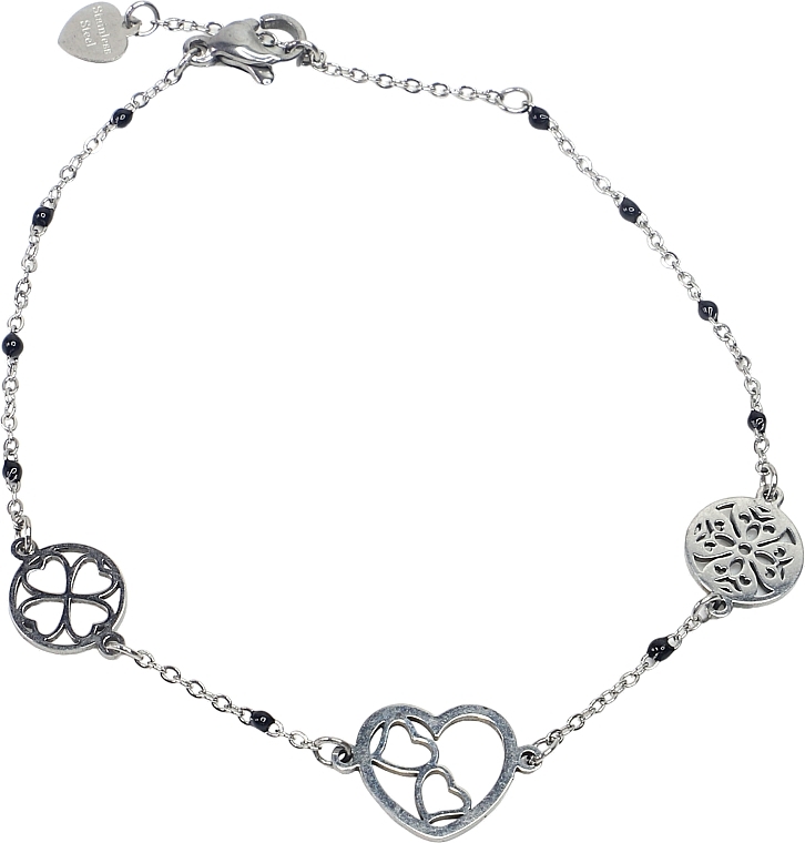 Armband für Damen Herz und zwei Kreise silbern - Lolita Accessories — Bild N1