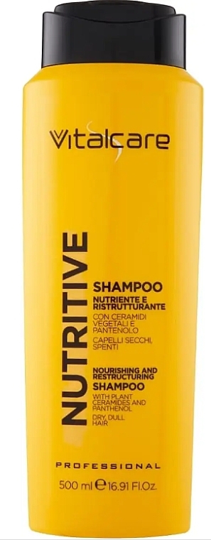 Pflegendes Haarshampoo mit pflanzlichen Ceramiden und Panthenol für trockenes Haar - Vitalcare Professional Nutritive Shampoo — Bild N1
