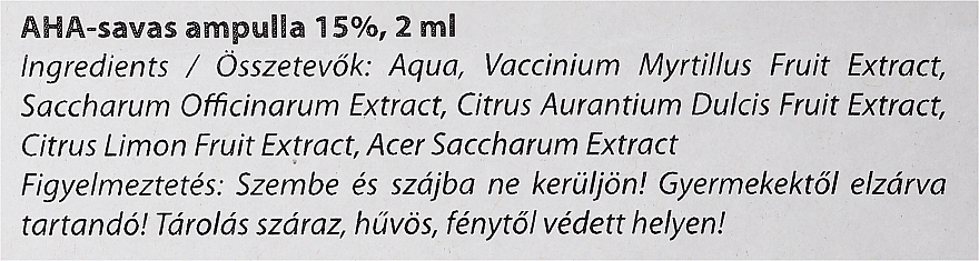 Ampulle mit AHA-Säure 15% - Yamuna A.H.A-savas ampulla 15% — Bild N2