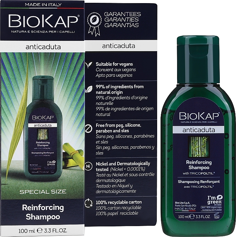 GESCHENK! Shampoo gegen Haarausfall - BiosLine BioKap Hair Loss Shampoo — Bild N1