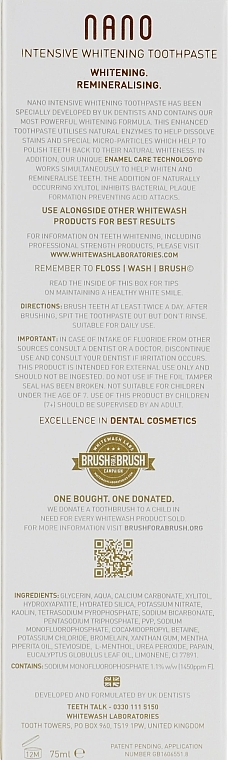 Aufhellende Zahnpasta - WhiteWash Laboratories Nano Intensive Whitening Toothpaste — Bild N3