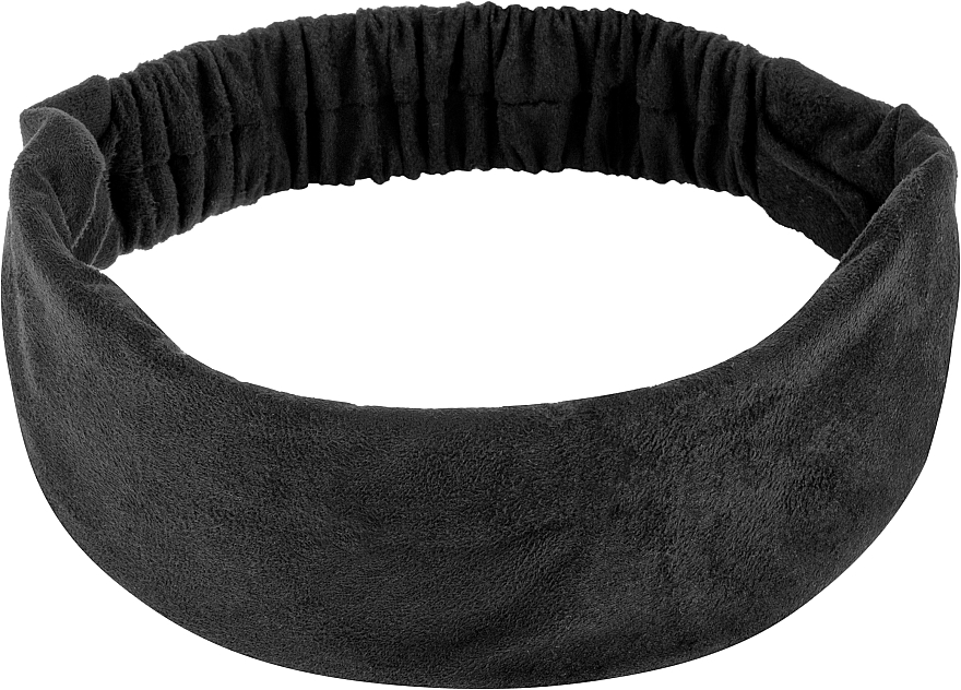 Stirnband Suede Classic aus Öko-Wildleder gerade, schwarz - MAKEUP Hair Accessories — Bild N1