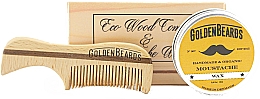 Düfte, Parfümerie und Kosmetik Bartpflegeset - Golden Beards Moustache Wax Kit + Comb (Schnurrbartwachs 15ml + Bartkamm)