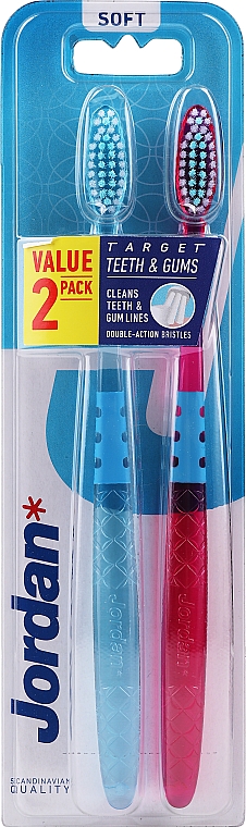 Zahnbürste weich Target Teeth & Gums lila, blau 2 St. - Jordan Target Teeth Toothbrush — Bild N5