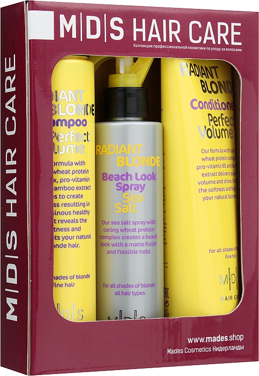 Set für mehr Volumen - Mades Cosmetics (sham/250ml + cond/250ml + spray/200ml) — Bild N1