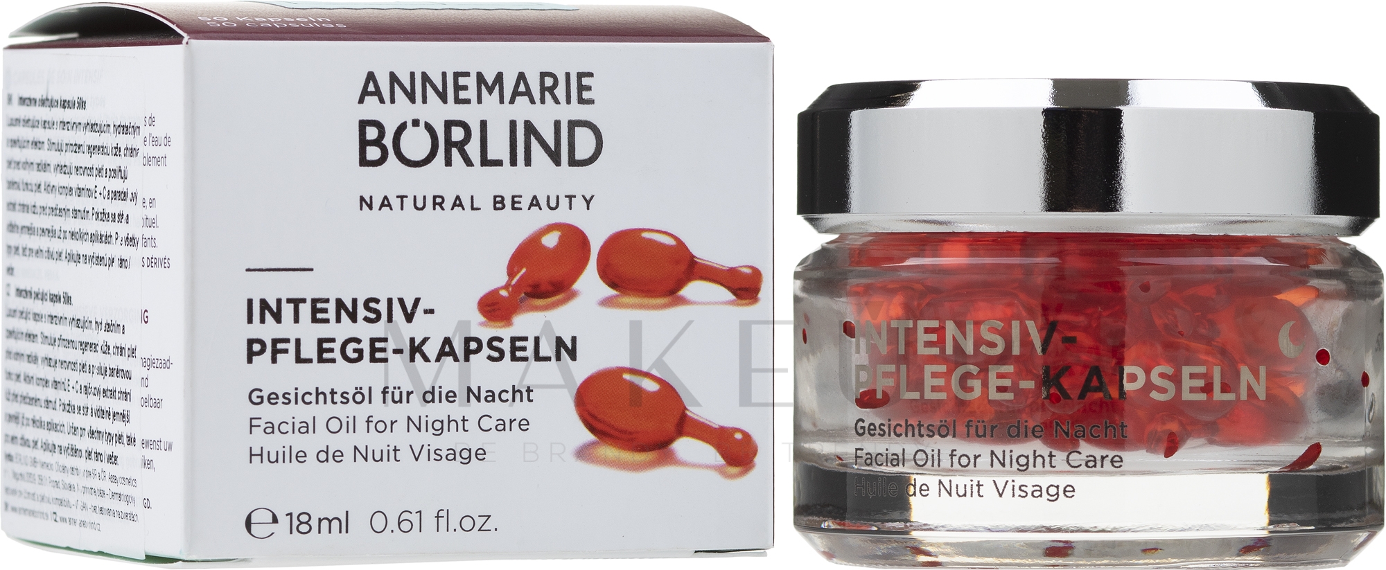 Regenerierendes Gesichtsöl für die Nacht mit Borretsch und Ceramiden - Annemarie Borlind Intensive Care Capsules Facial Oil — Bild 18 ml