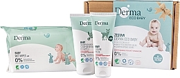 Düfte, Parfümerie und Kosmetik Körperpflegeset für Babys - Derma Eco Baby (Creme 100ml + Shampoo-Seife 150ml + Feuchttücher 64 St.) 