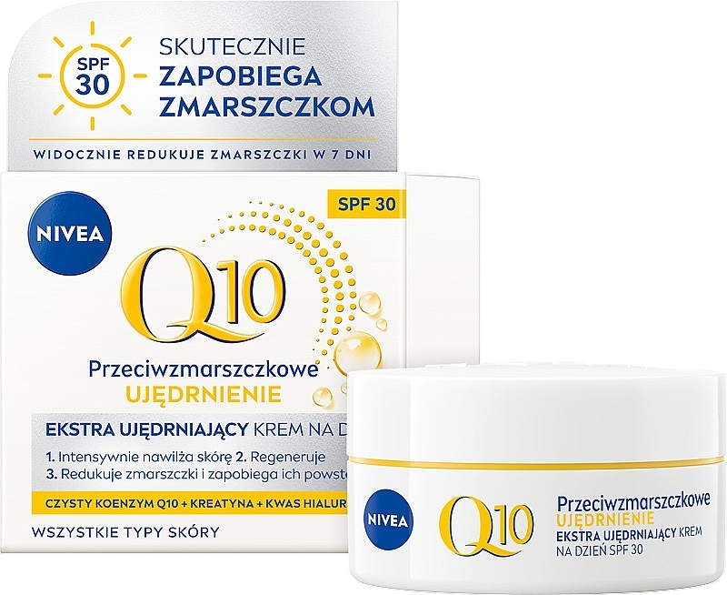 Feuchtigkeitsspendende Anti-Falten-Tagescreme für alle Hauttypen - Nivea Q10 Firming SPF 30 — Bild N1