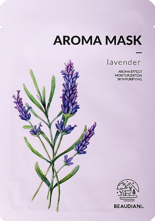 Beruhigende Tuchmaske für das Gesicht mit ätherischem Lavendelöl für empfindliche Haut - Beaudiani Aroma Mask Lavender — Bild N3