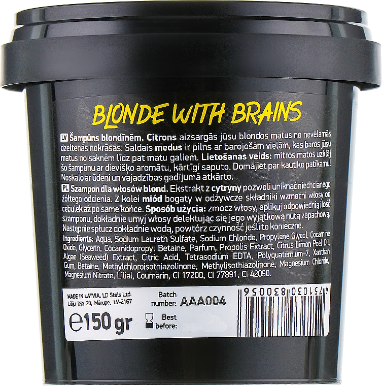 Shampoo für blondes Haar Blond With Brains - Beauty Jar Shampoo For Blond Hair — Bild N2