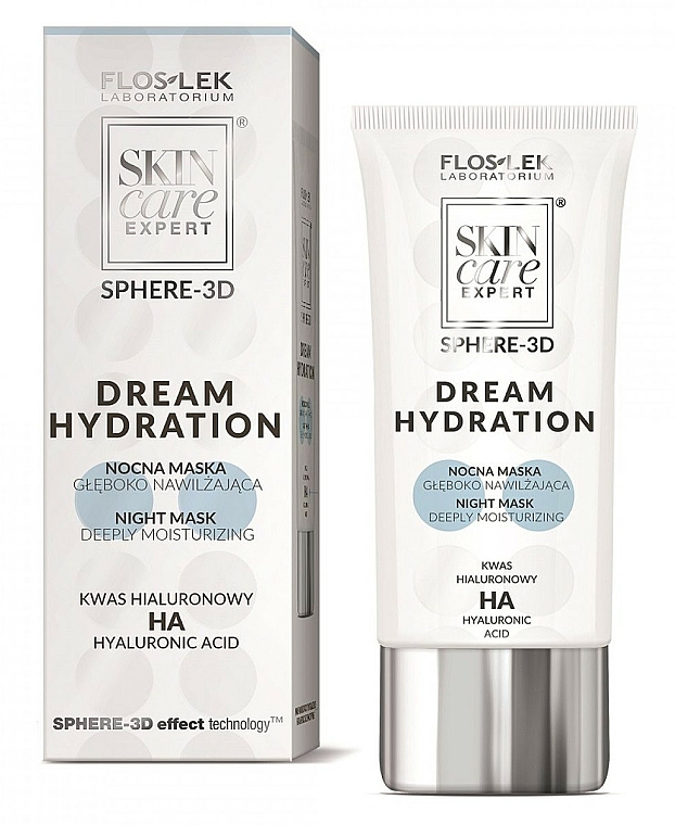 Feuchtigkeitsspendende Gesichtsmaske mit Hyakurinsäure - FlosLek Skin Care Expert Sphere-3D Dream Hydration — Bild N1