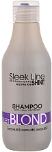 Lila Shampoo mit Seidenproteinen für blondes und helles Haar - Stapiz Sleek Line Violet Blond Shampoo — Bild N1