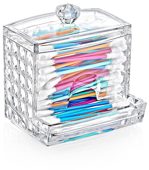 Behälter für Wattestäbchen Diamond 8,5x10x7 cm transparent - BoxUp — Bild N2