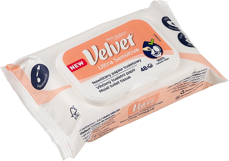 Feuchtes Toilettenpapier für empfindliche Haut  - Velvet Moist Toilet Tissue Ultra Sensitive — Bild N3