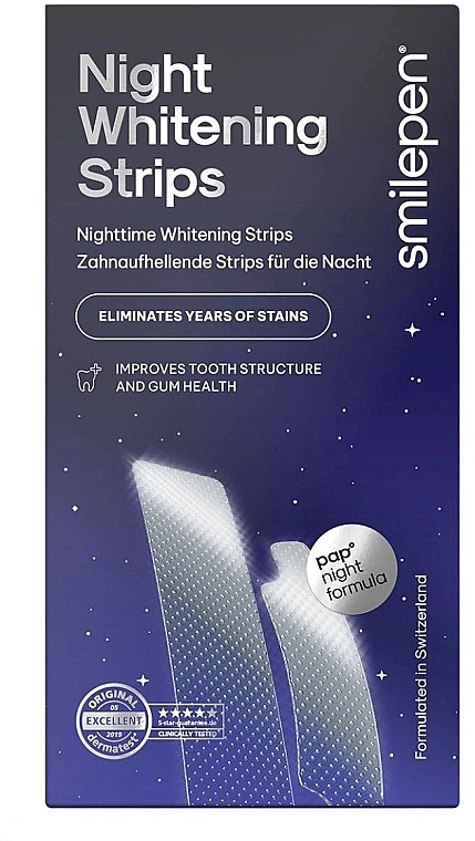 Nächtliche Zahnweißstreifen - SwissWhite Smilepen Night Whitening Strips — Bild N1