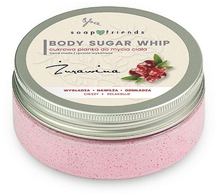 Glättende feuchtigkeitsspendende und verjüngende Zucker-Duschmousse Cranberry - Soap&Friends Cranberry Body Sugar Whip — Bild N1