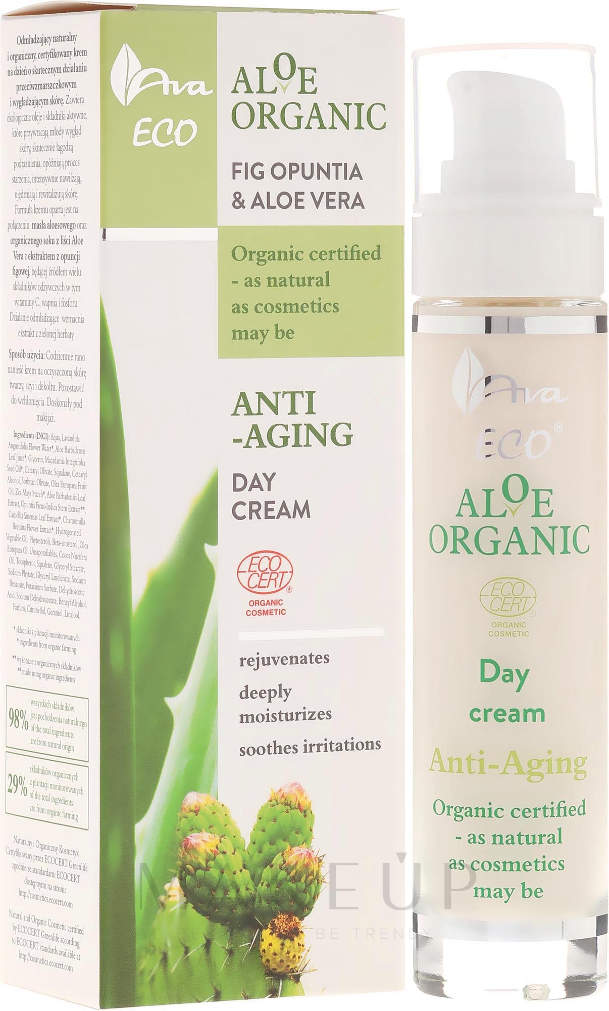 Anti-Falten Tagescreme - Ava Laboratorium Aloe Organiic Day Cream — Bild 50 ml