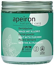 Düfte, Parfümerie und Kosmetik Dentalpulver Minze mit Fluorid - Apeiron Dental Powder Mint With Fluoride