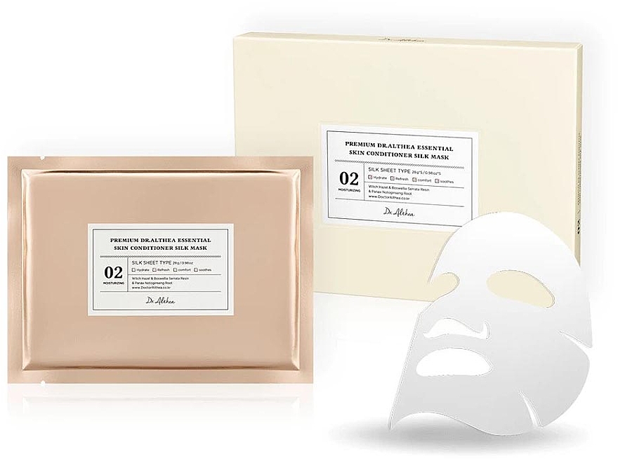 Beruhigende und pflegende Tuchmaske für empfindliche und gereizte Haut mit Hamamelis - Dr. Althea Essential Skin Conditioner Silk Mask — Bild N3