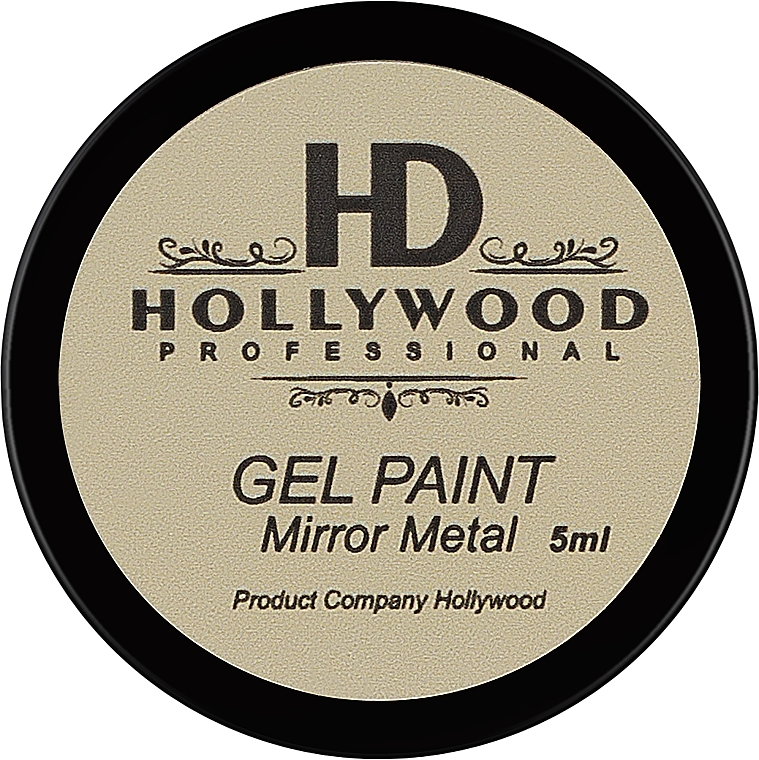 Gelfarbe für Nageldesign - HD Hollywood Gel Paint Mirror Metal — Bild N1