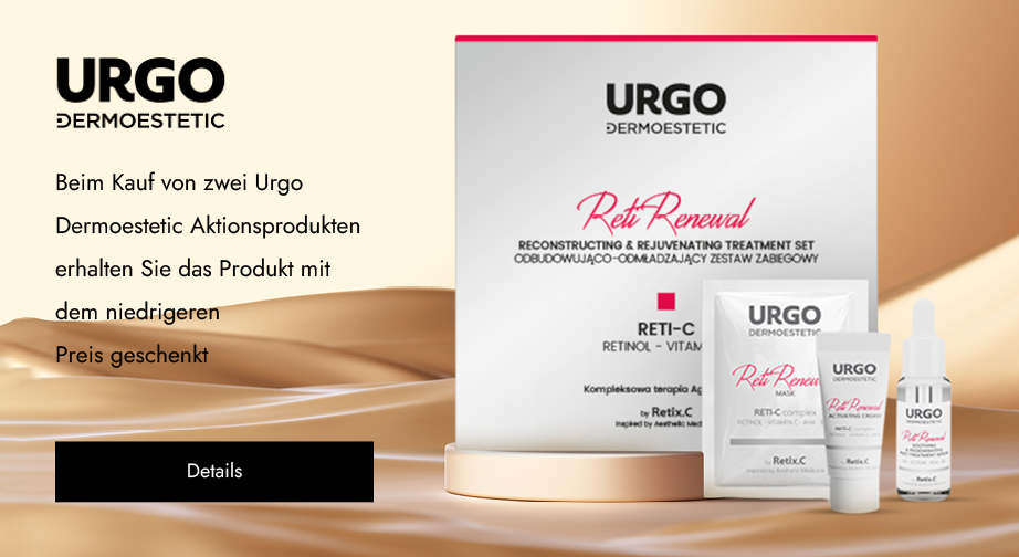Beim Kauf von zwei Urgo Dermoestetic Aktionsprodukten erhalten Sie das Produkt mit dem niedrigeren Preis geschenkt