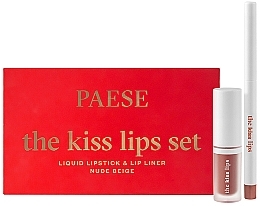 Set - Paese The Kiss Lips (Lippenstift 3.4ml + Lippenkonturenstift 0.3g)  — Bild N1