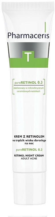 Anti-Akne Nachtcreme für das Gesicht mit Retinol - Pharmaceris T Pure Retinol 0.3 Night Cream — Bild N1