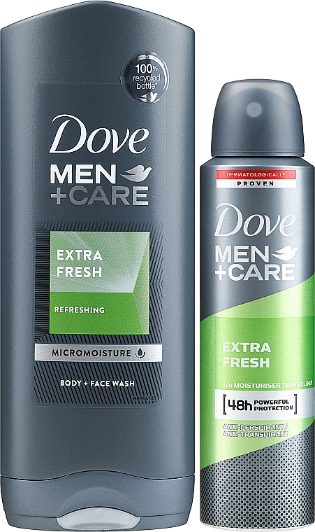 Körperpflegeset - Dove Men+Care Extra Fresh (Deospray 150ml + Duschgel 400ml) — Bild N2