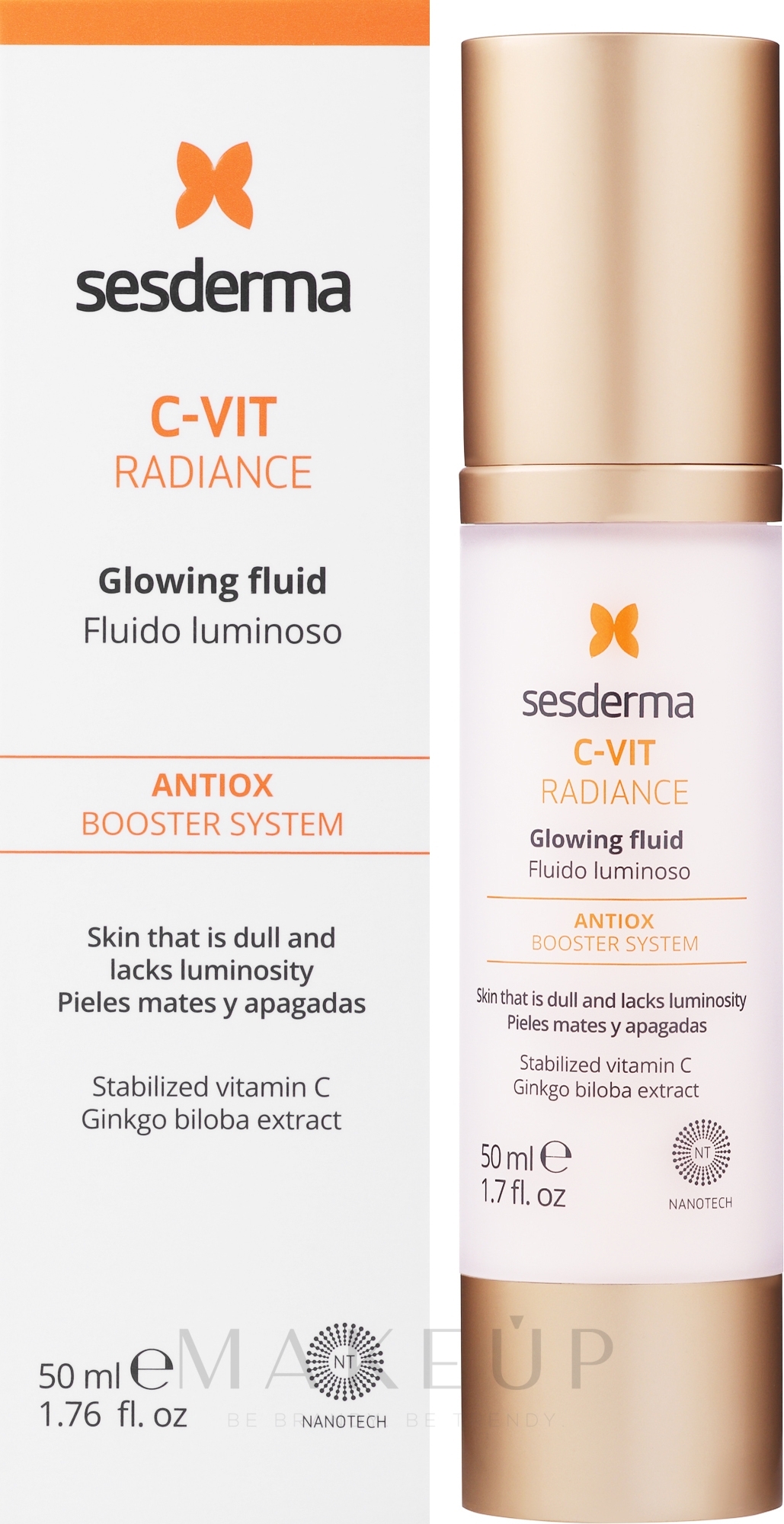 Antioxidatives und Leuchtkraft steigerndes Gesichtsfluid mit Vitamin C - SesDerma Laboratories C-Vit Radiance Glowing Fluid — Bild 50 ml