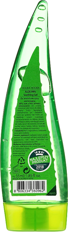 Holika Holika Aloe 99% Soothing Gel - Beruhigendes Feuchtigkeitsgel für Gesicht, Haar und Körper mit 99% Aloe Vera — Bild N2