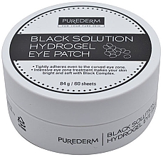 Pflegende und glättende Hydrogel-Augenpatches mit Perlenpulver - Purederm Black Solution Hydrogel Eye Patch — Bild N2