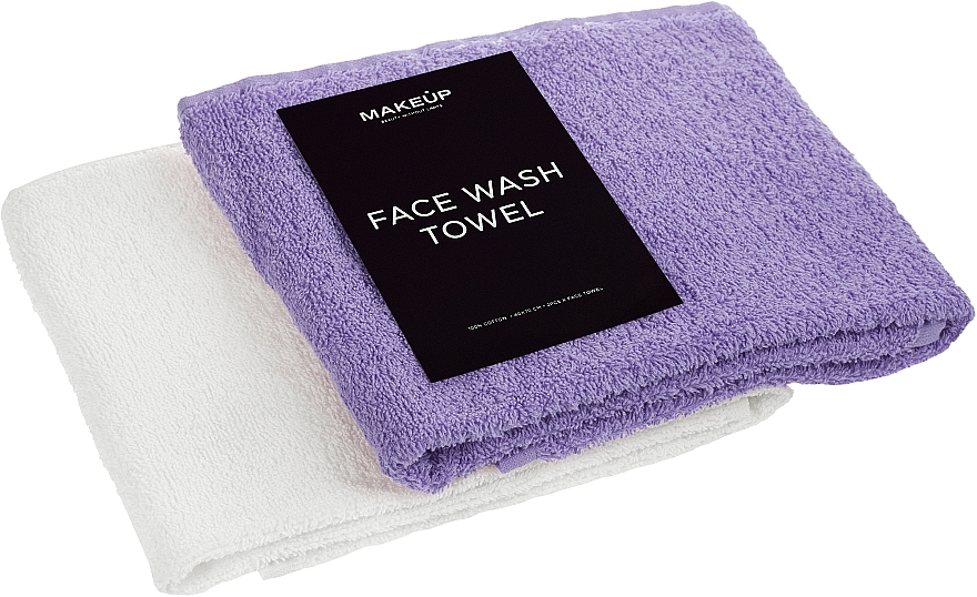 Gesichtstücher-Set weiß und lila Twins - MAKEUP Face Towel Set Lilac + White  — Bild N2