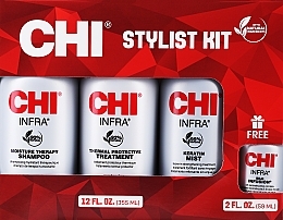 Haarpflegeset - CHI Stylist Kit (Shampoo 355ml + Conditioner 355ml + Mist 355ml + Flüssigseide 59ml)  — Bild N1