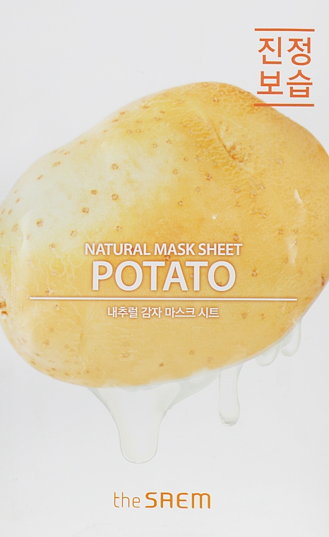 Beruhigende und feuchtigkeitsspendende Tuchmaske für empfindliche und müde Gesichtshaut mit Kartoffelextrakt - The Saem Natural Potato Mask Sheet — Bild N1