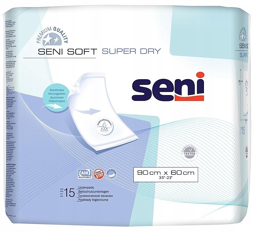 Hygienewindeln 90x60 cm - Seni Soft Super Dry  — Bild N1