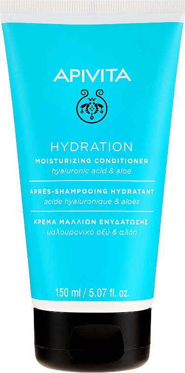 Feuchtigkeitsspendende Haarspülung mit Hyaluronsäure und Aloe - Apivita Moisturizing Conditioner For All Hair Types With Hyaluronic Acid & Aloe — Bild N1