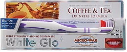 Düfte, Parfümerie und Kosmetik Zahnpflegeset für Kaffee- und Teetrinker - White Glo Coffee & Tea Drinkers Formula Whitening Toothpaste (Zahnpasta 100ml + Zahnbürste)