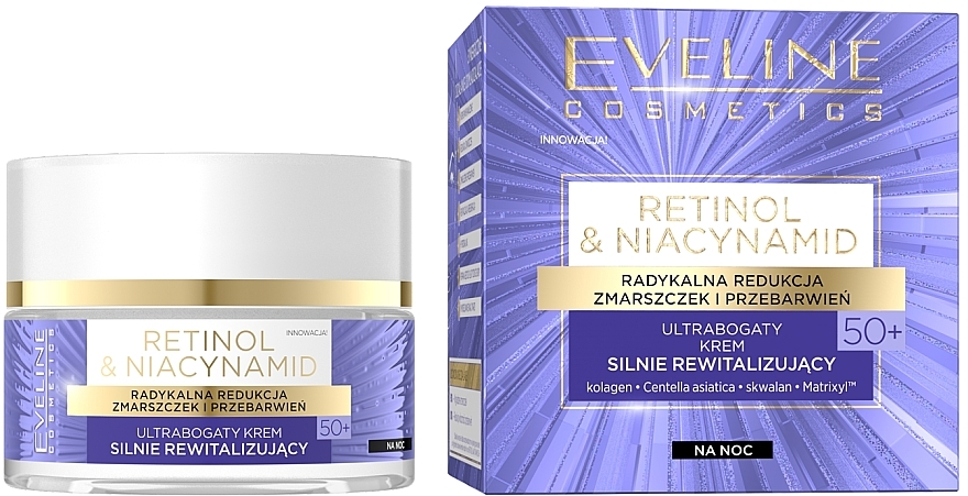 Reichhaltige und revitalisierende Nachtcreme - Eveline Cosmetics Retinol & Niacynamid — Bild N1
