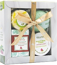 Düfte, Parfümerie und Kosmetik Set - Kalliston Gift Box (Körpercreme/75 ml + Seife/100 g + Seife/85 g + Körperschwamm/1 St.)