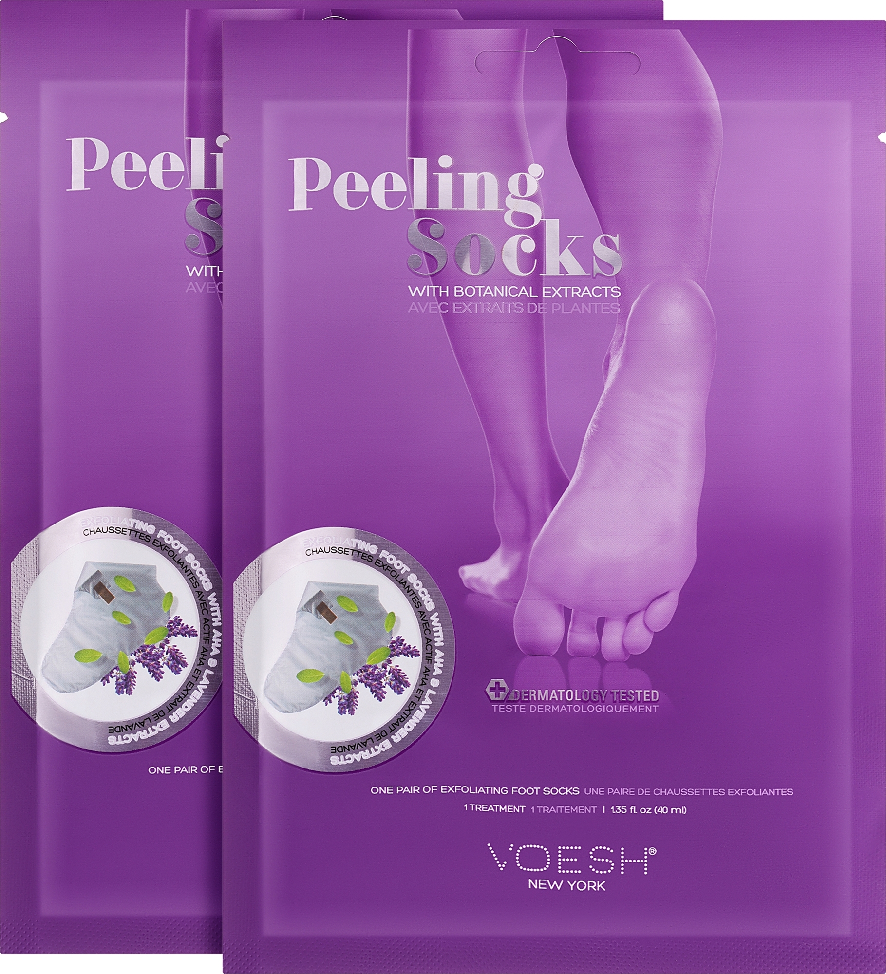 Fußsocken mit Peeling-Effekt - Voesh Peeling Socks Duo — Bild 2 x 40 ml