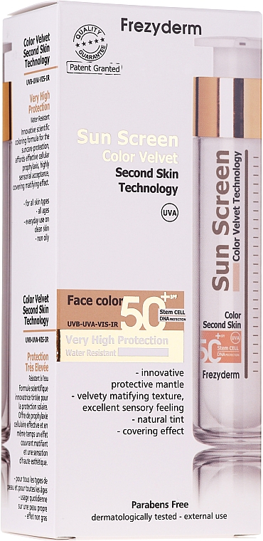 Getönte Sonnenschutzcreme für das Gesicht SPF 50+ - Frezyderm Sun Screen Color Velvet Face Cream SPF 50+ — Bild N2