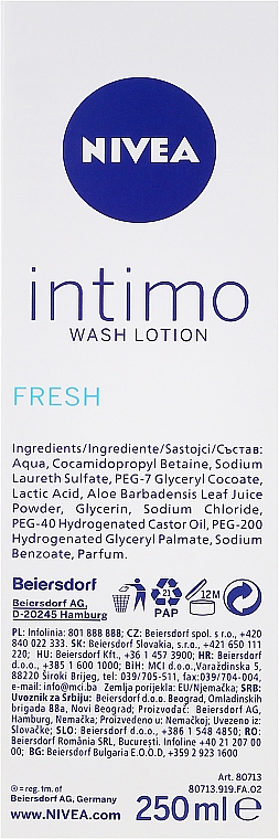 Gel für die Intimhygiene - NIVEA Intimo Intimate Wash Lotion Fresh Comfort — Bild N5