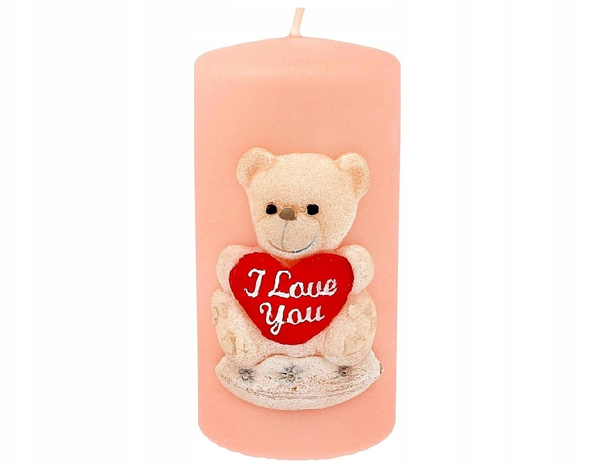 Dekorative Kerze Teddybär 7x14 cm rosa - Artman — Bild N1